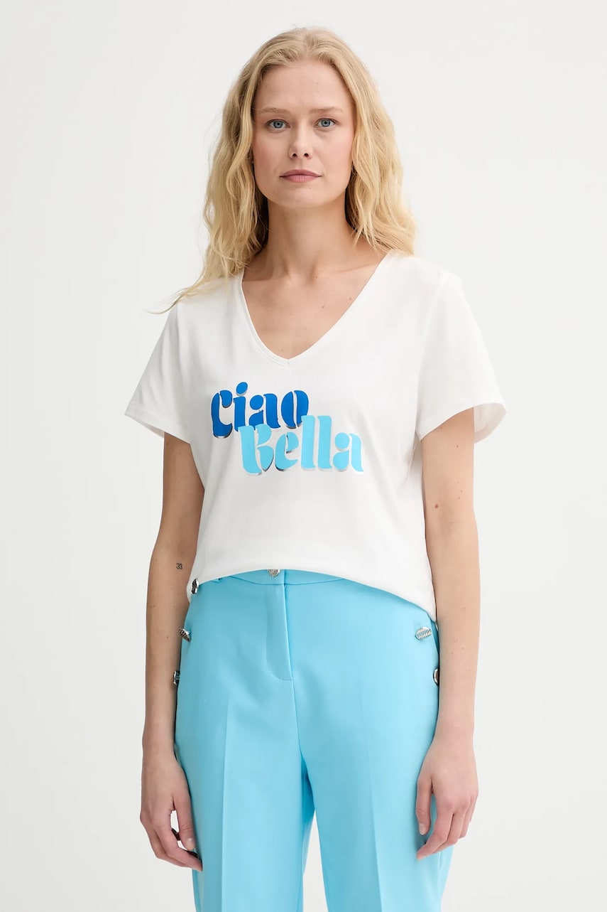 Morgan tricou culoarea alb, DBELLO