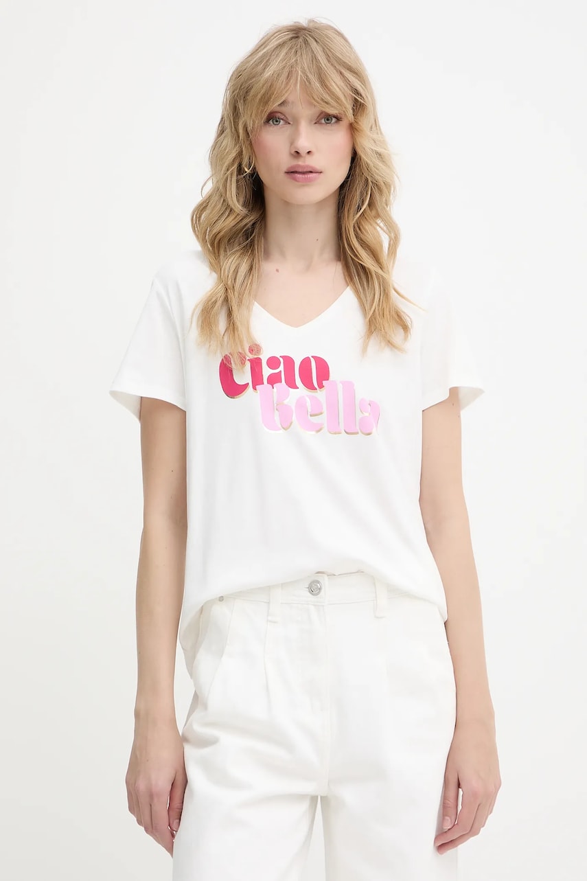 Morgan tricou culoarea alb, DBELLO