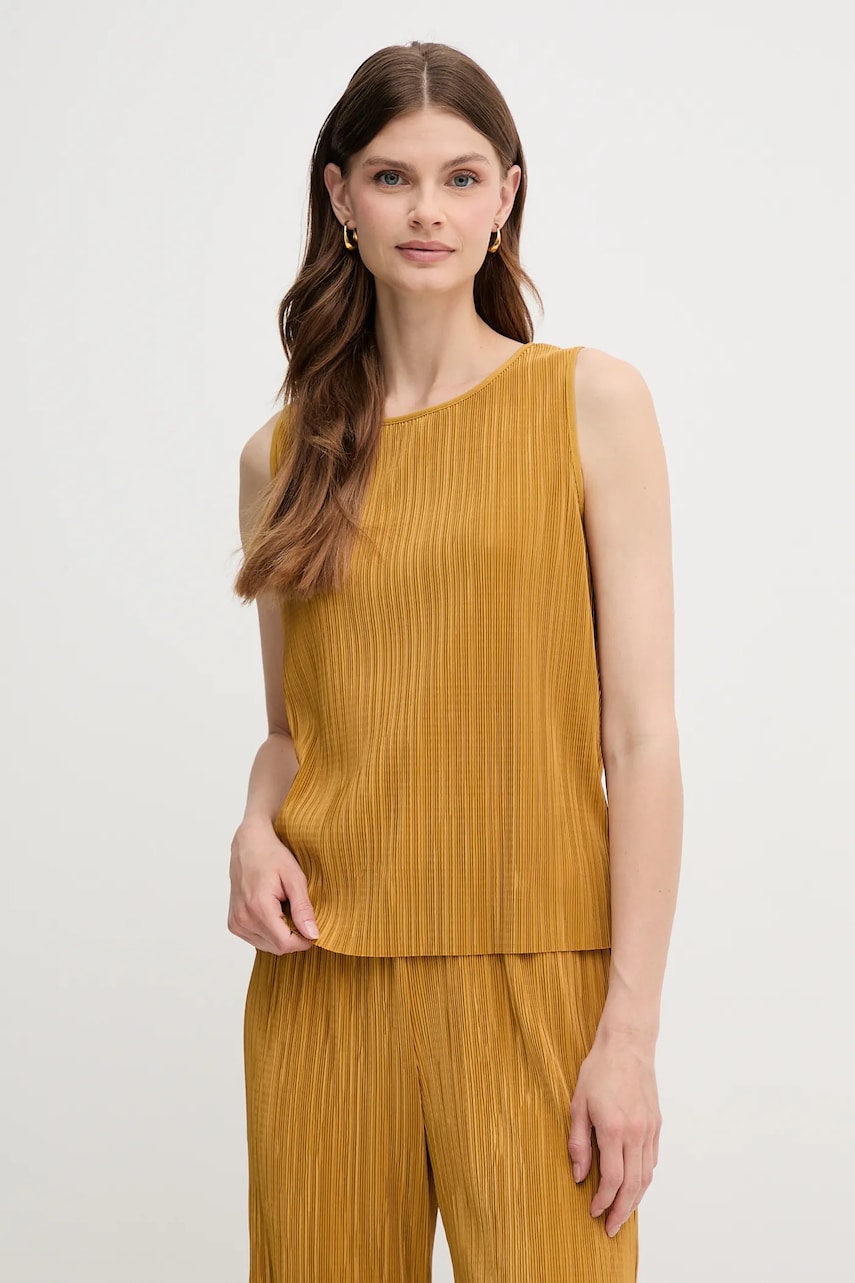Levně Halenka Calvin Klein dámská, žlutá barva, hladká, LV044A212G