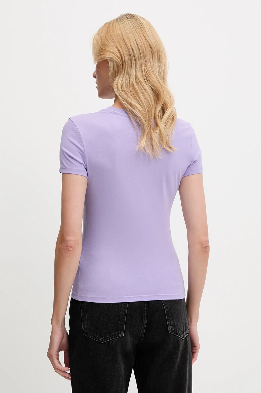 Хлопковая футболка Tommy Jeans цвет фиолетовый DW0DW21164