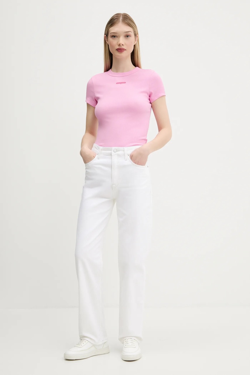 Футболка Tommy Jeans цвет розовый DW0DW21402