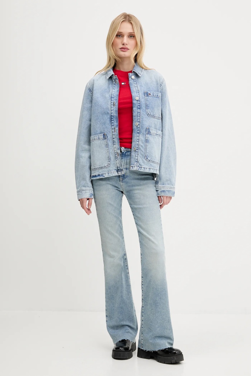 Хлопковая футболка Tommy Jeans цвет красный DW0DW21422