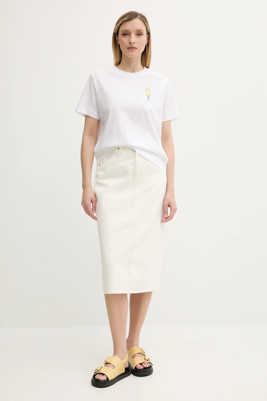 Хлопковая футболка Samsoe Samsoe SACAMINO цвет белый F25200025