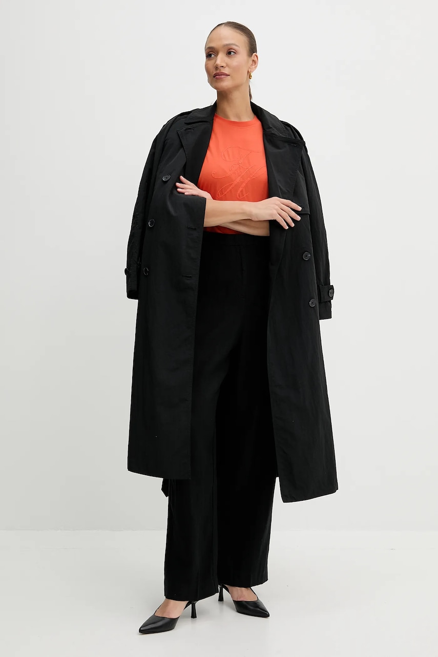 Хлопковая футболка Tommy Hilfiger цвет оранжевый WW0WW47157