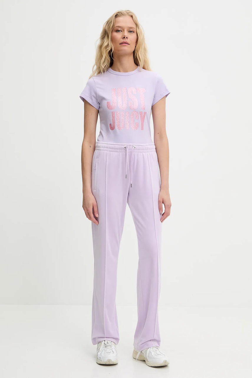 Футболка Juicy Couture JUST JUICY HILTON T-SHIRT цвет фиолетовый JCNCT225456