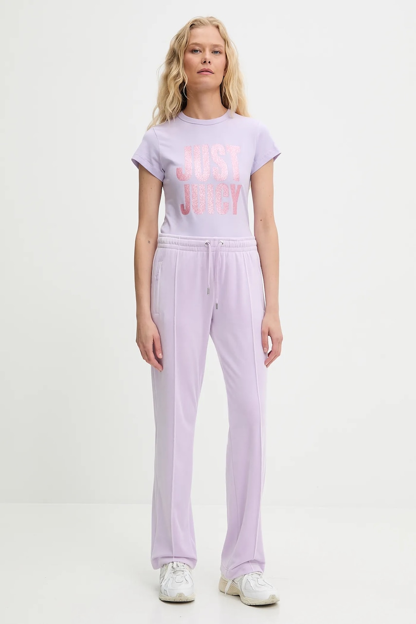 Футболка Juicy Couture JUST JUICY HILTON T-SHIRT цвет фиолетовый JCNCT225456 Футболка Juicy Couture JUST JUICY HILTON T-SHIRT цвет фиолетовый JCNCT225456
