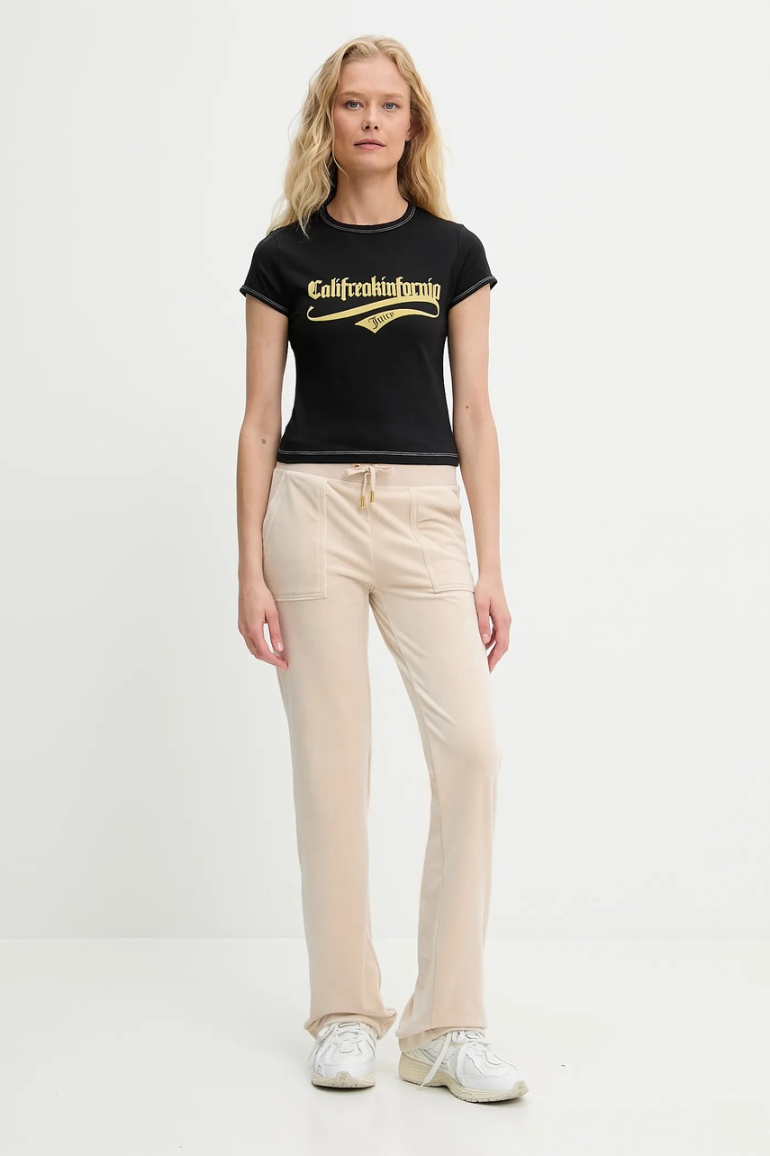 Футболка Juicy Couture CALIFREAKINFORNIA BABY T-SHIRT цвет чёрный JCNCT225460