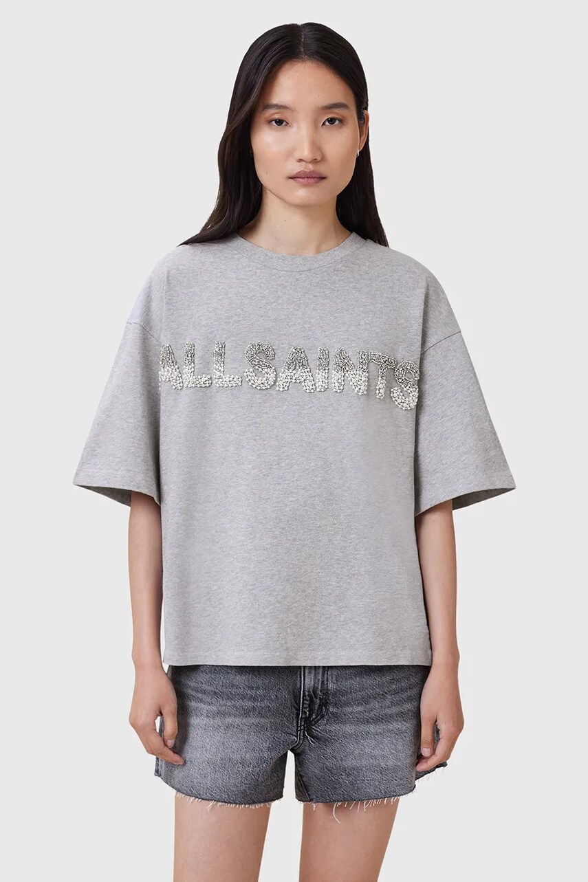 AllSaints tricou din bumbac AMELIE culoarea gri, W123JC