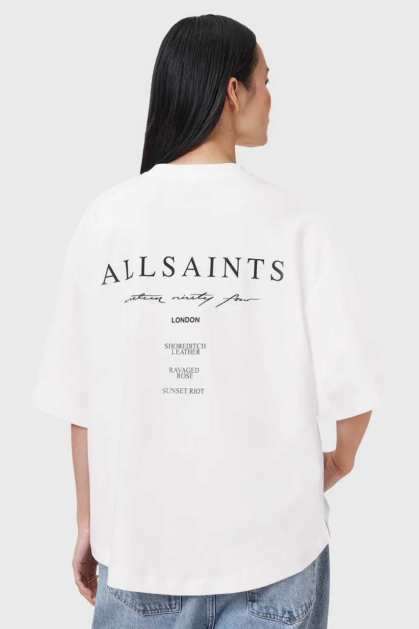 Хлопковая футболка AllSaints AROMA цвет белый W136JC