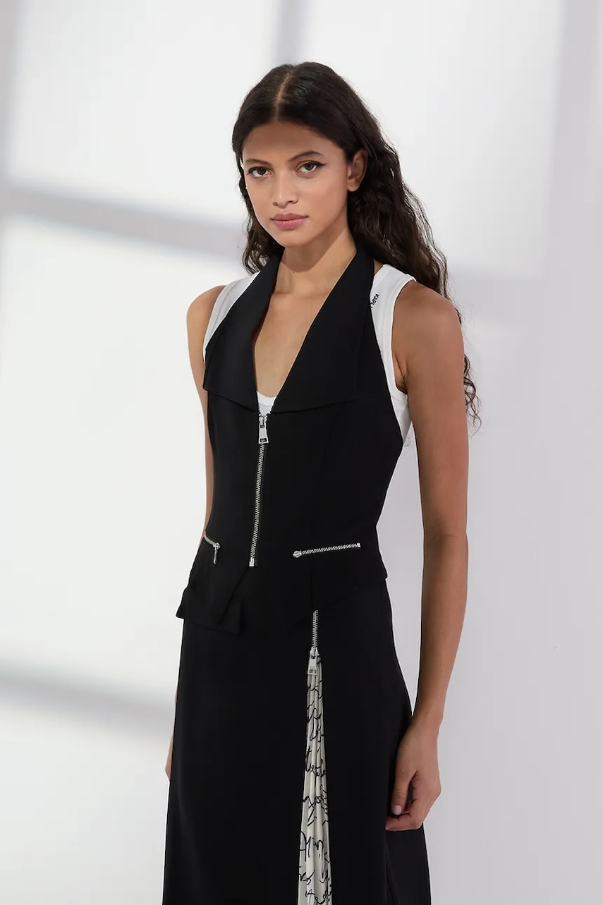 Karl Lagerfeld tricou fără mâneci culoarea negru, cu spate descoperit, A3W11022