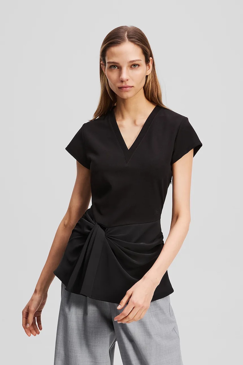 Karl Lagerfeld tricou culoarea negru, A3W17011
