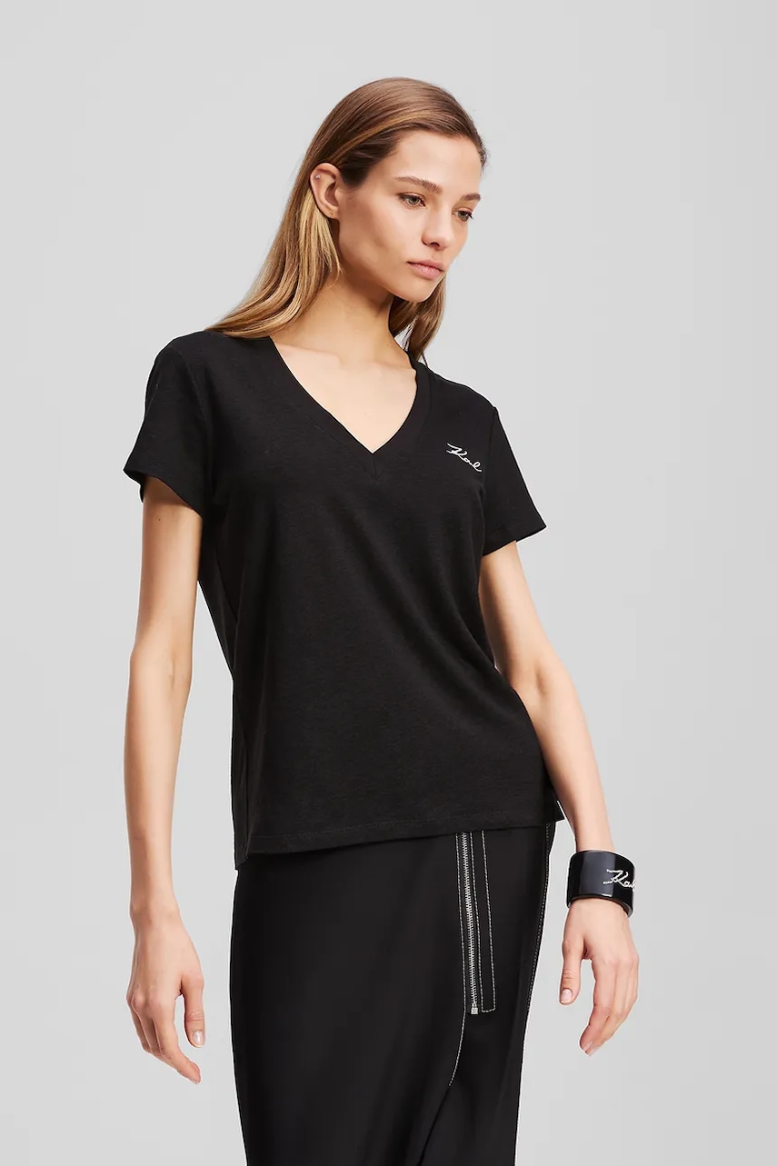 Karl Lagerfeld tricou de in culoarea negru, A3W17070