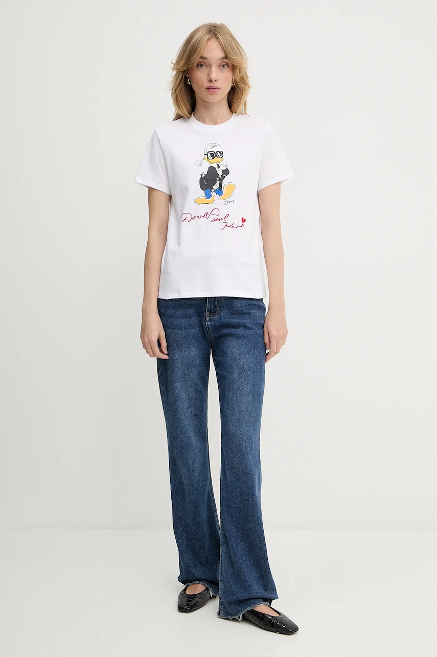 Хлопковая футболка Karl Lagerfeld KL X DISNEY цвет белый A3W17090 Хлопковая футболка Karl Lagerfeld KL X DISNEY цвет белый A3W17090