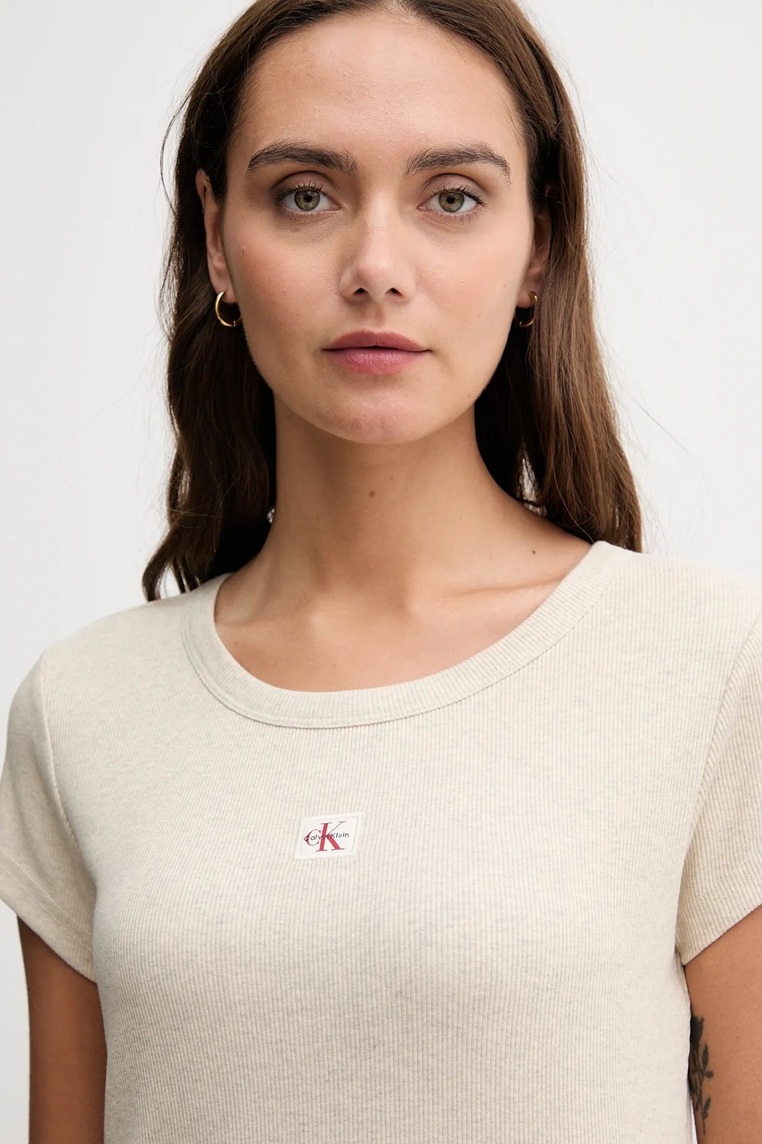 Μπλουζάκι Calvin Klein Jeans χρώμα: άσπρο, LV047C200G φωτογραφία