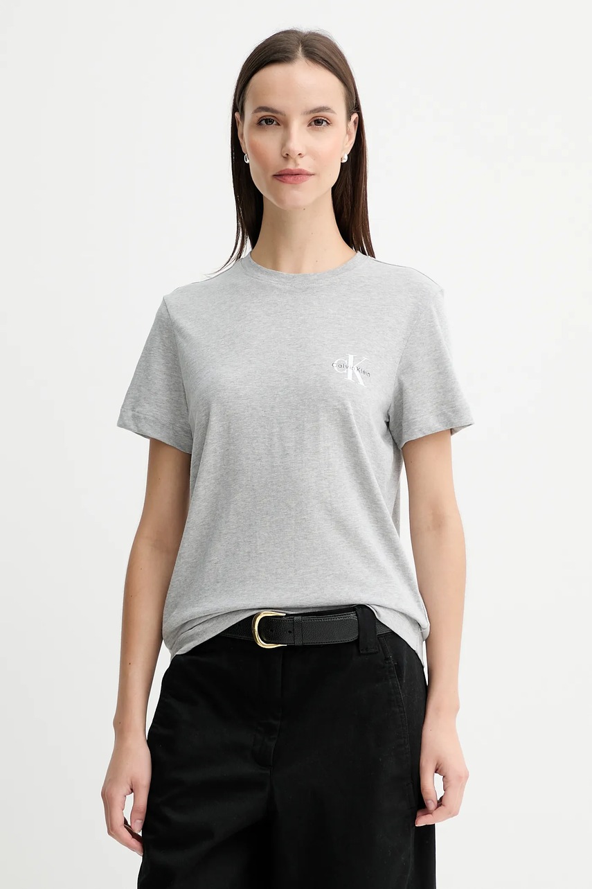 Хлопковая футболка Calvin Klein Jeans цвет белый LV047C905G