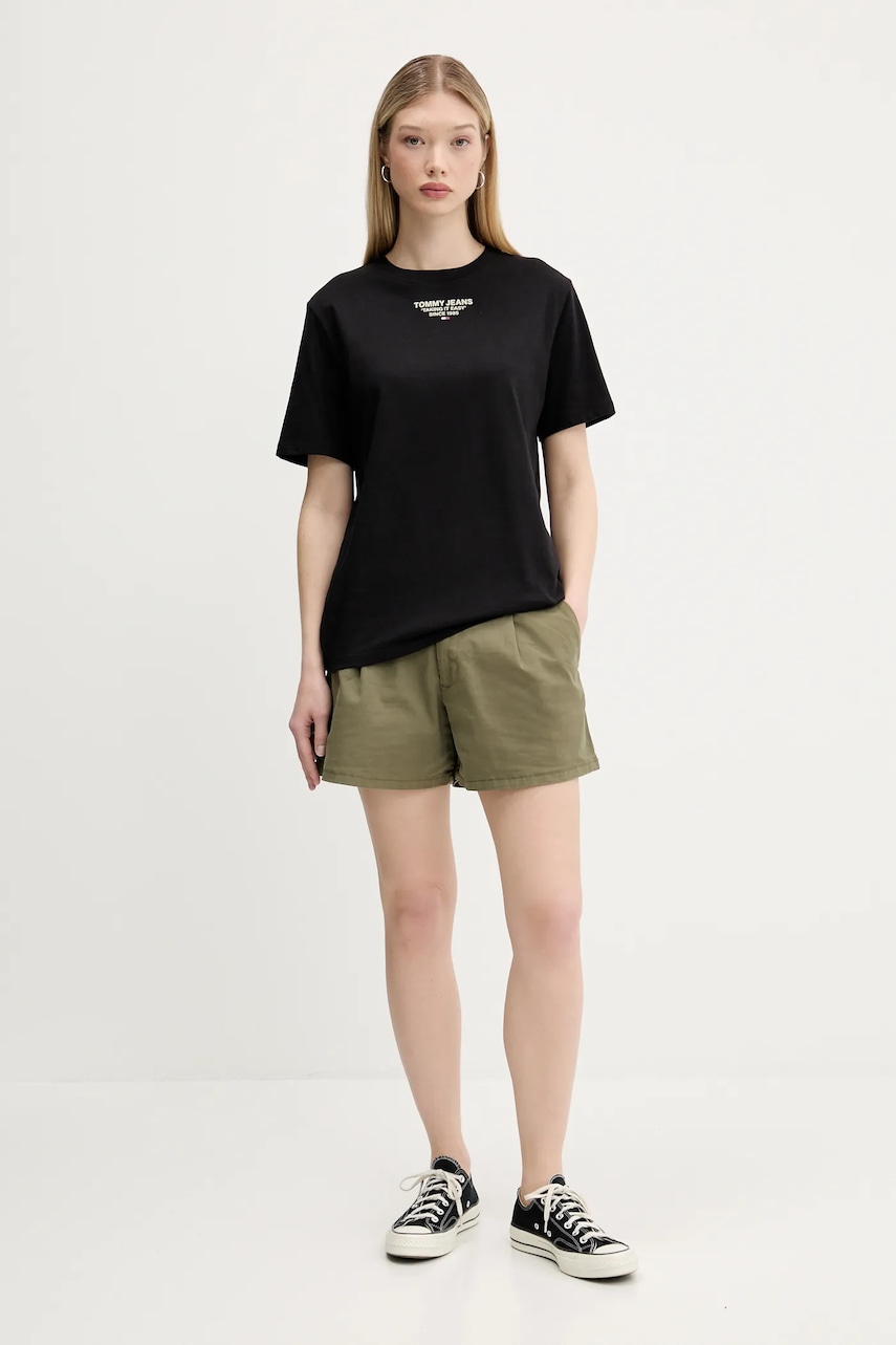 Хлопковая футболка Tommy Jeans цвет чёрный DW0DW21341 Хлопковая футболка Tommy Jeans цвет чёрный DW0DW21341
