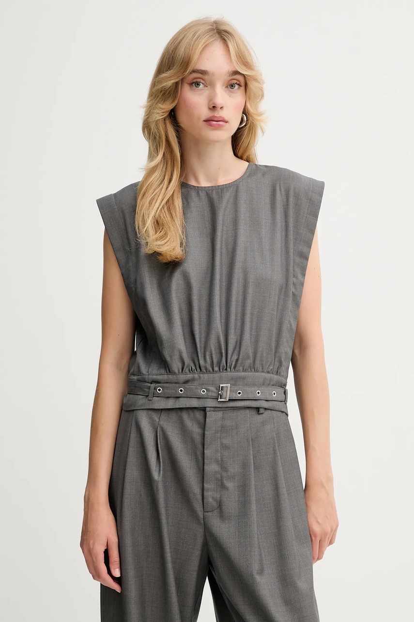 Gestuz bluză culoarea gri, uni, 10910623