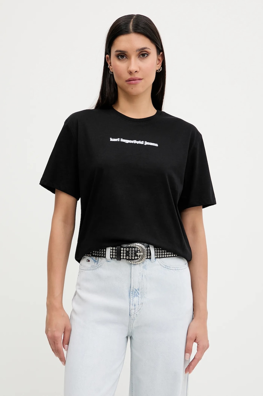 Karl Lagerfeld Jeans tricou culoarea negru, A3W17039