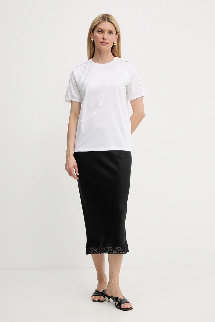 Хлопковая футболка BOSS цвет белый 50545660