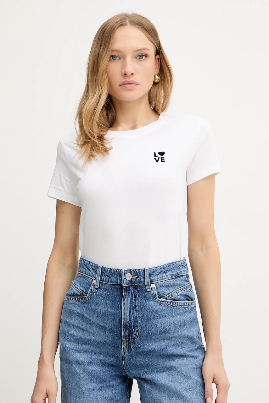 BOSS Orange tricou din bumbac culoarea alb, 50545288