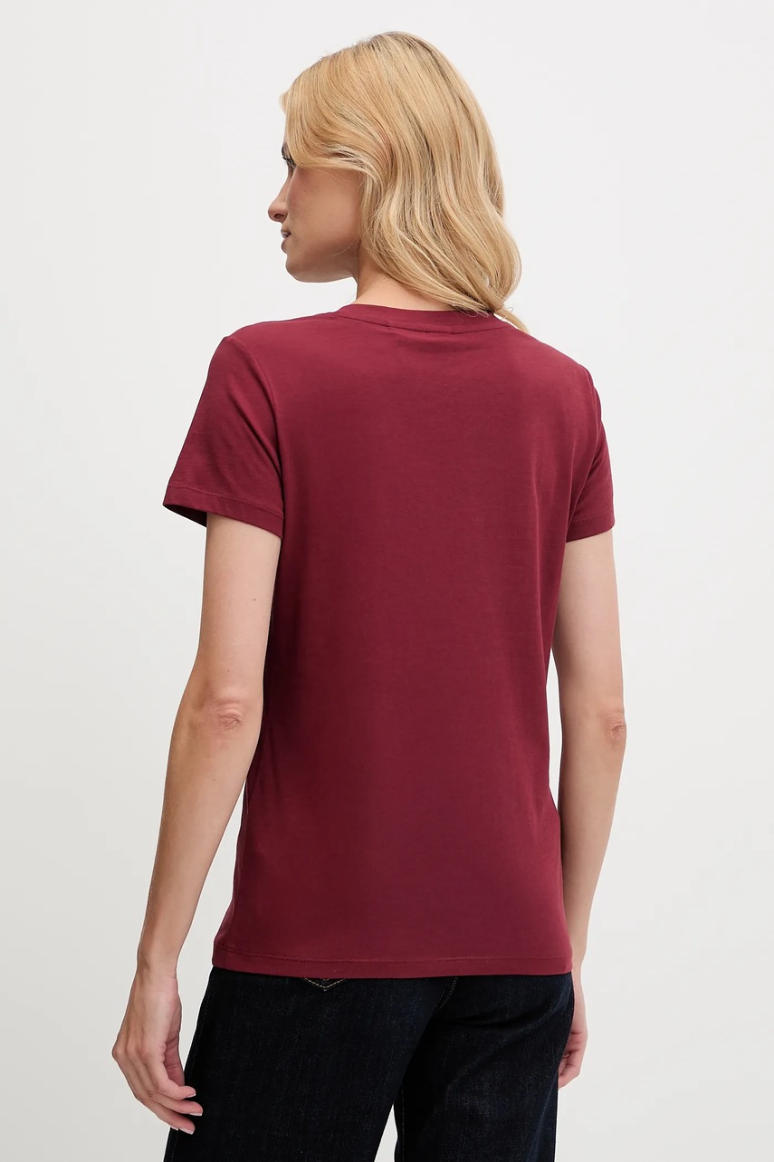 Хлопковая футболка BOSS Orange цвет бордовый 50545288