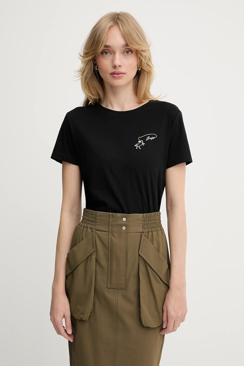 BOSS Orange tricou din bumbac culoarea negru, 50545288