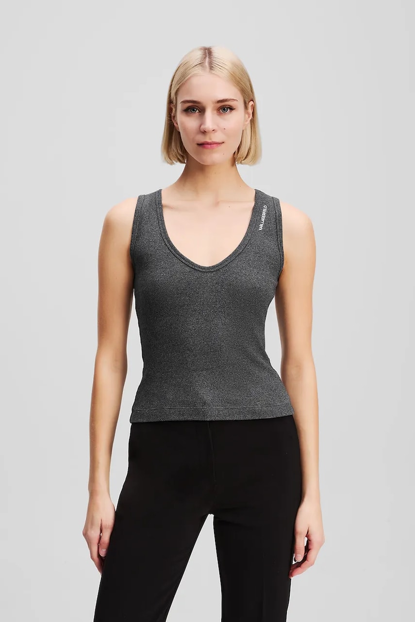 Karl Lagerfeld tricou culoarea gri, A3W17117