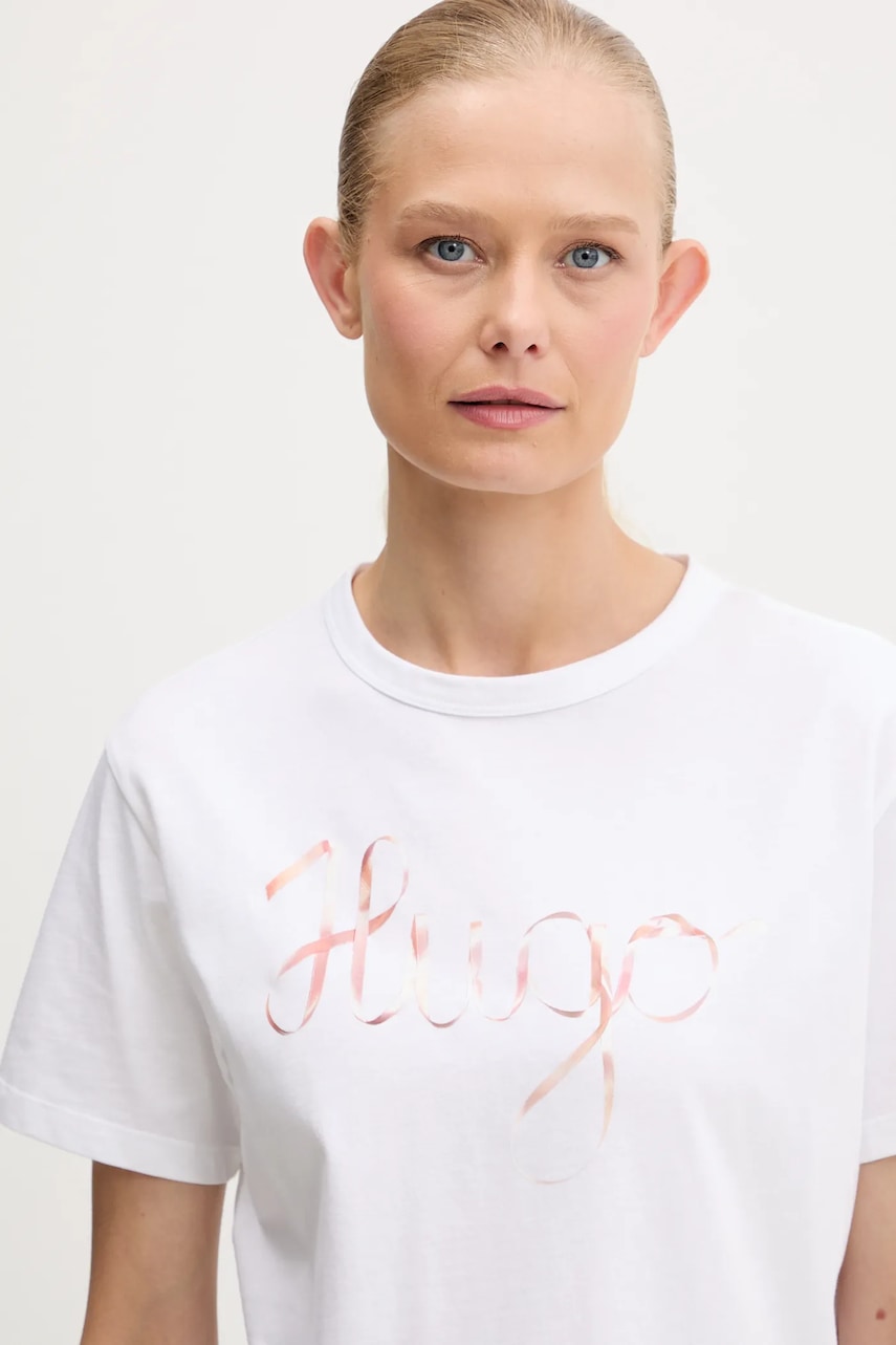 Bavlněné tričko HUGO Damacia_5