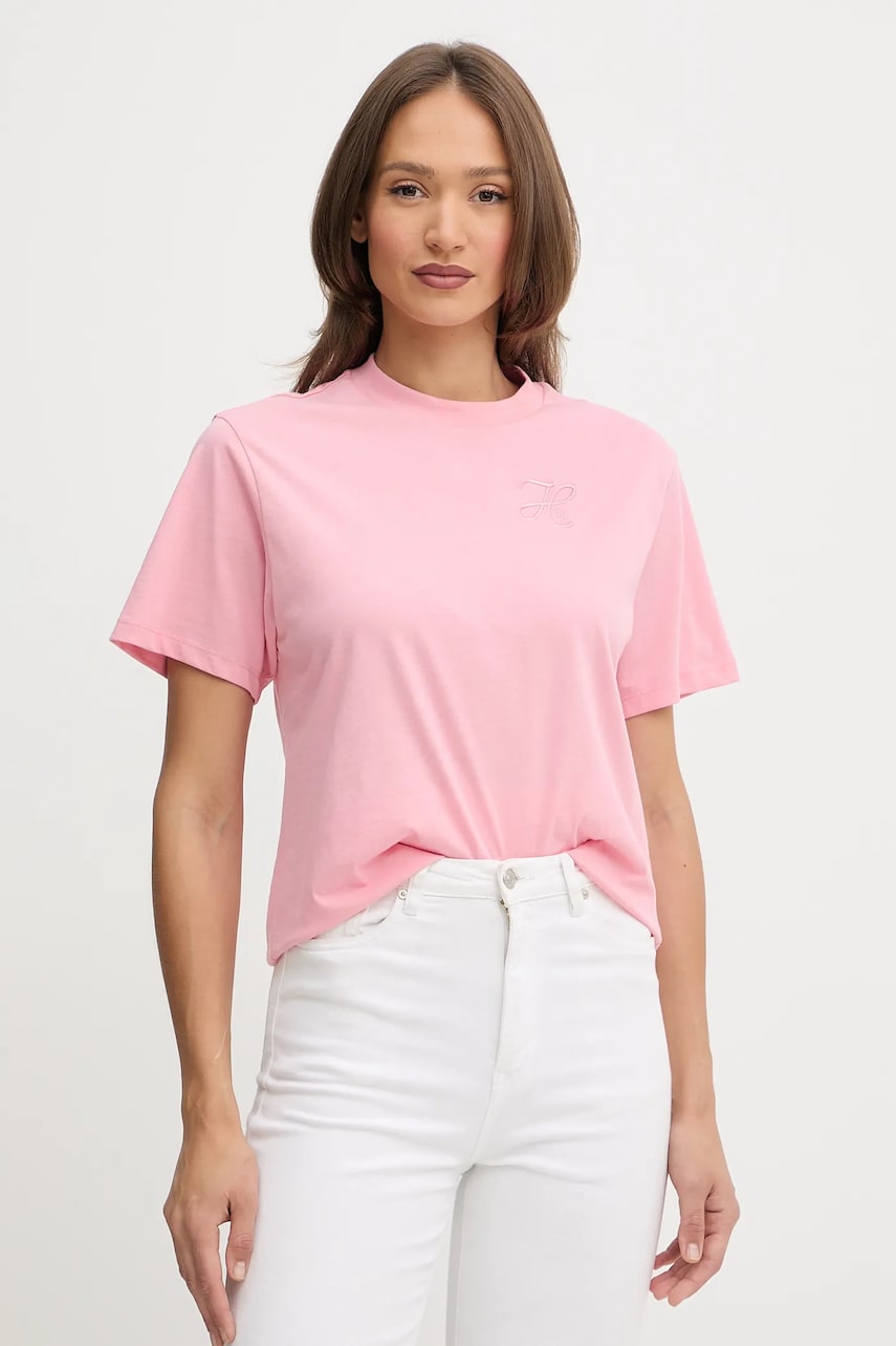 HUGO tricou din bumbac culoarea roz, 50550901