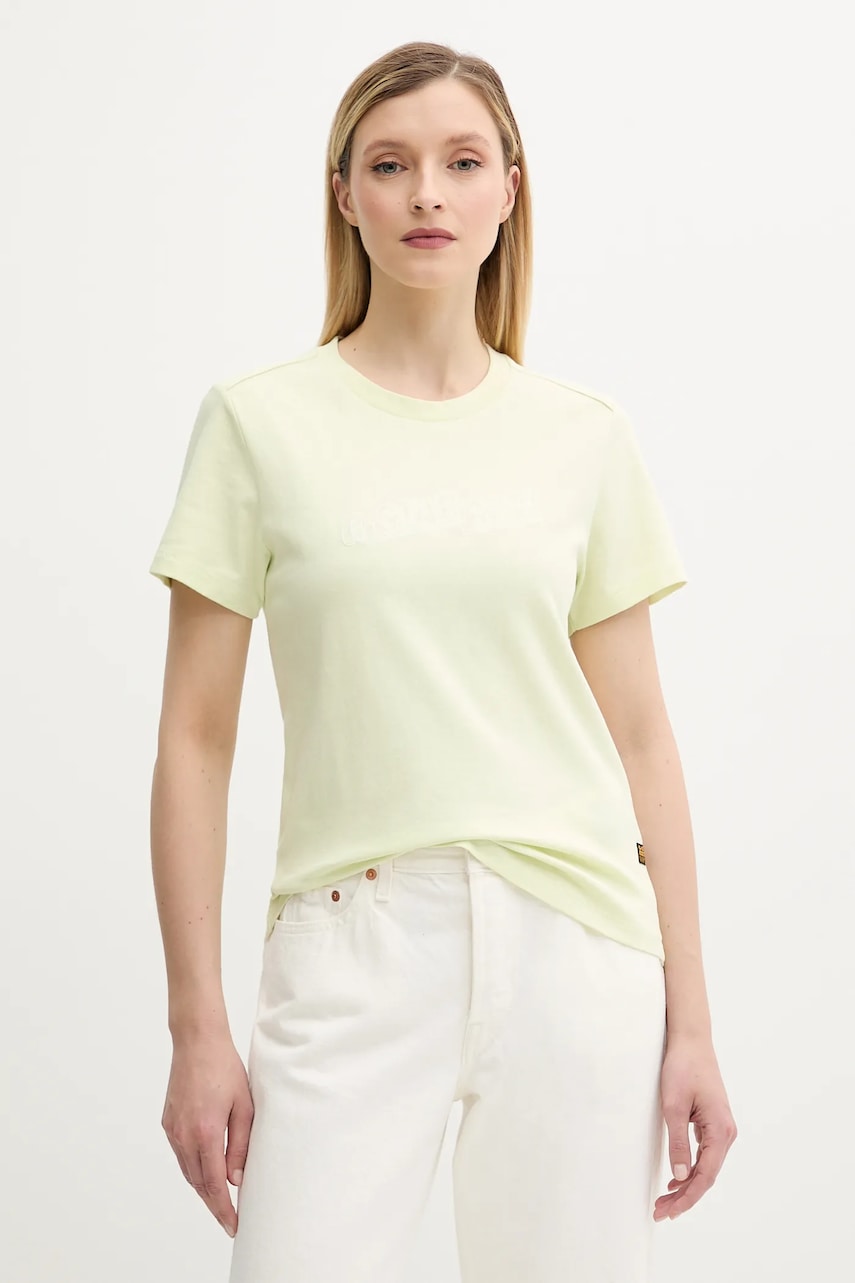 G-Star tricou din bumbac culoarea verde, D26248-D101