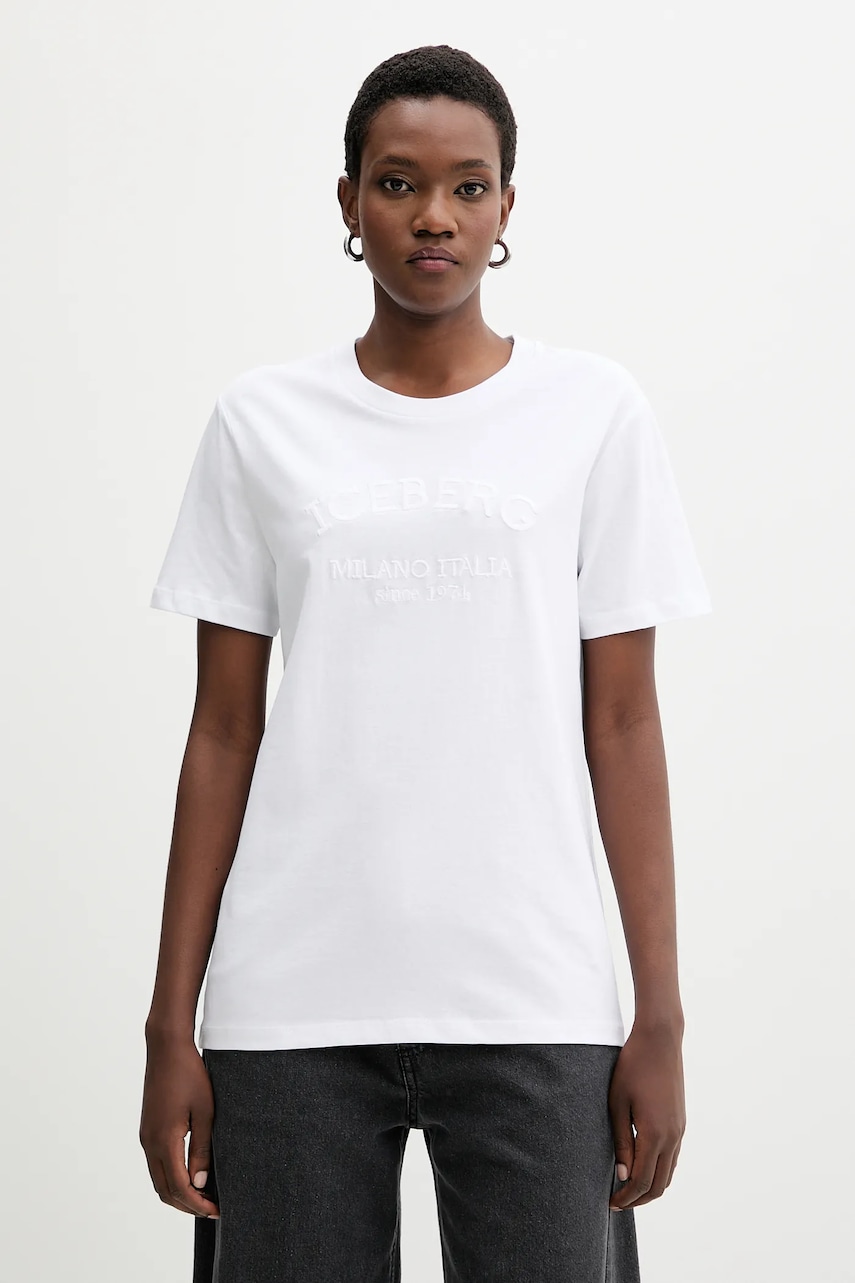 Iceberg tricou din bumbac culoarea alb, F021 6327