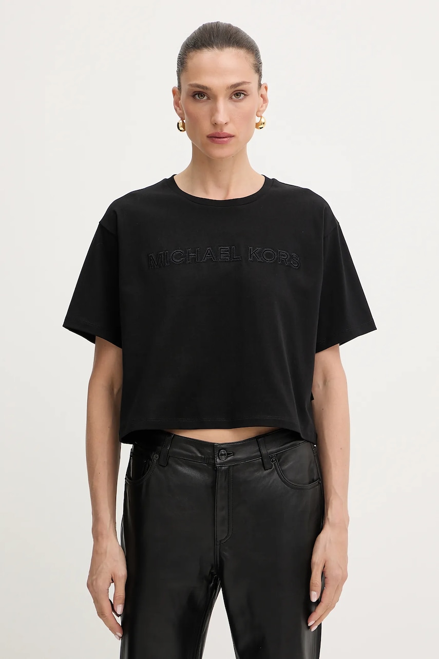 MICHAEL Michael Kors tricou din bumbac culoarea negru, MT551VJ2ZU