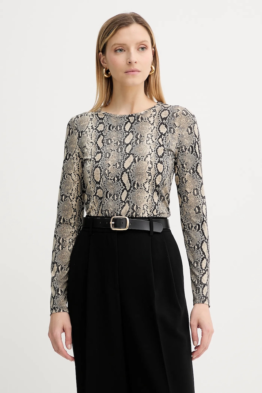 MICHAEL Michael Kors longsleeve culoarea bej, MT551STHMC