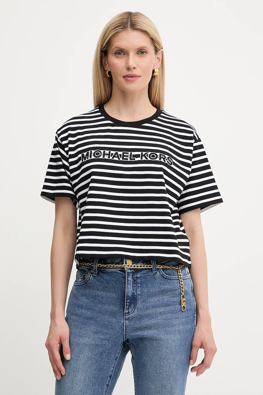 MICHAEL Michael Kors tricou din bumbac culoarea negru, MT551R9HM7