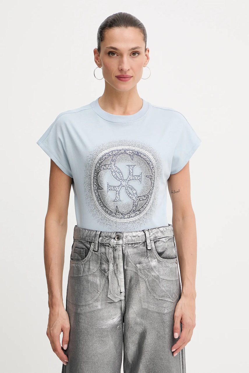 Βαμβακερό μπλουζάκι Guess 4G