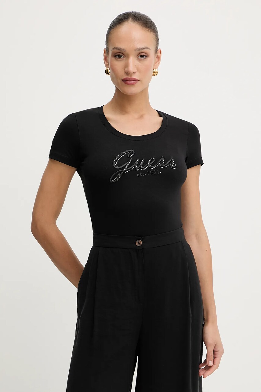 Levně Tričko Guess dámské, černá barva, W5YI46 J1314