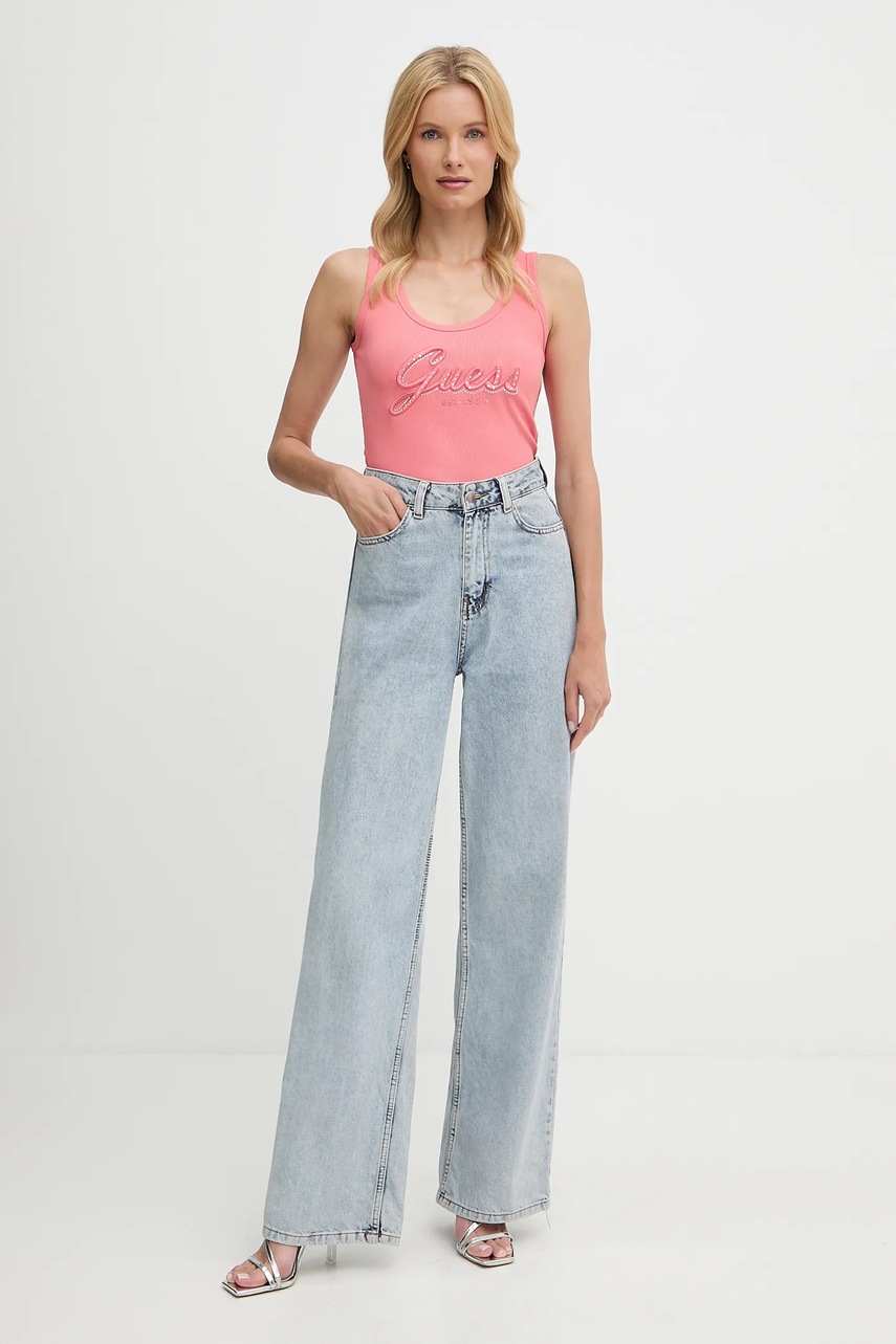 Топ Guess RAISSA цвет оранжевый W5YP00 KCXJ2