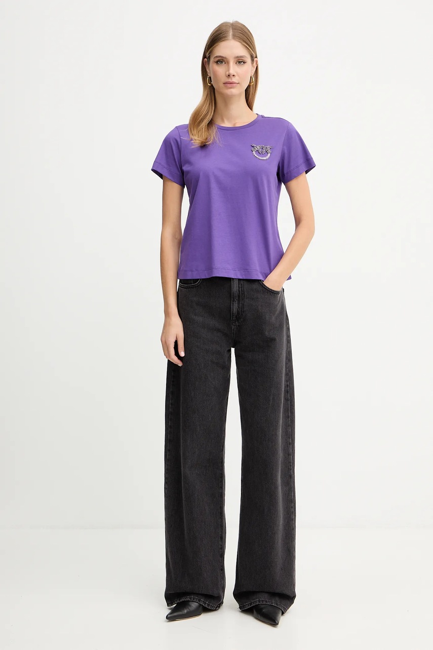 Хлопковая футболка Pinko цвет фиолетовый 103320 A2RN