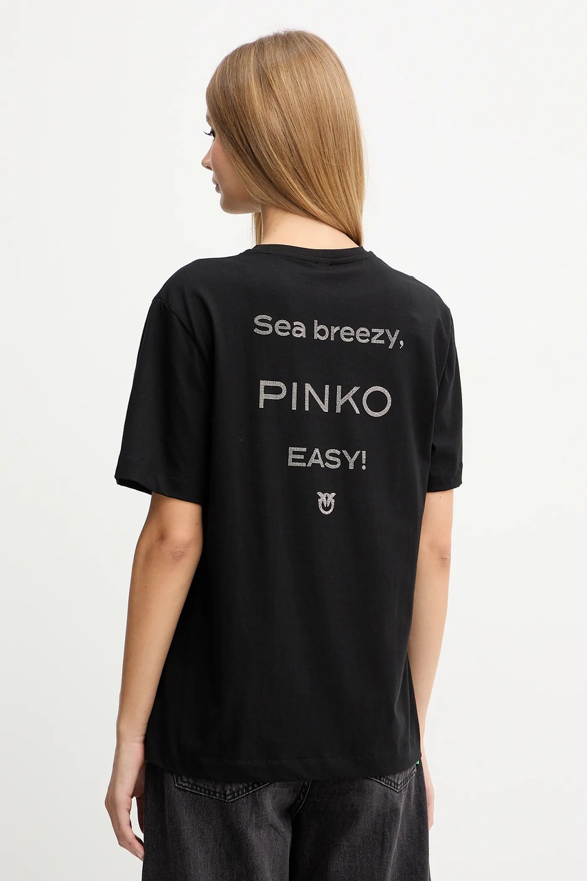 Βαμβακερό μπλουζάκι Pinko χρώμα: μαύρο, 105526 A2RM φωτογραφία