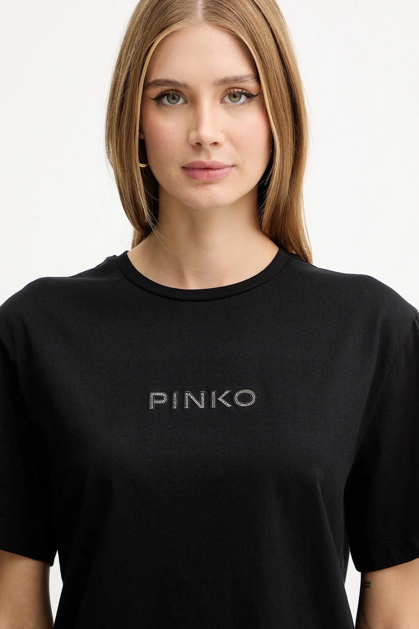 Βαμβακερό μπλουζάκι Pinko χρώμα: μαύρο, 105526 A2RM φωτογραφία