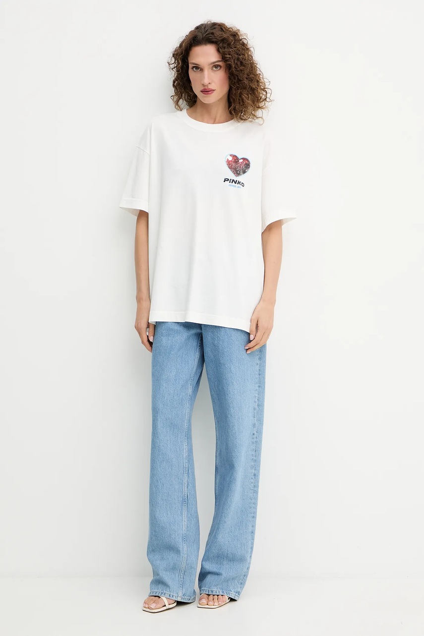 Хлопковая футболка Pinko цвет белый 105538 A2TJ
