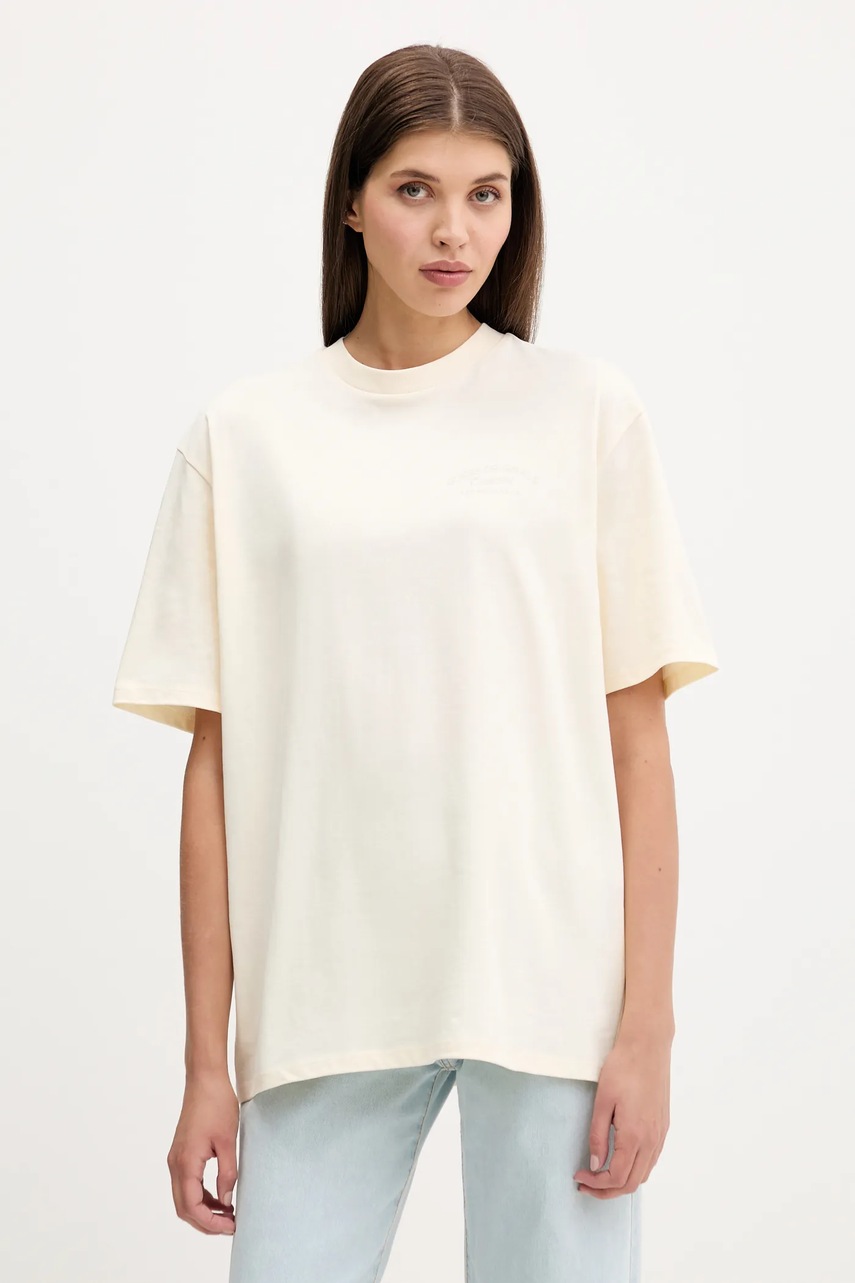 Levně Bavlněné tričko Guess Originals dámské, béžová barva, M5YI54 K8FQ4