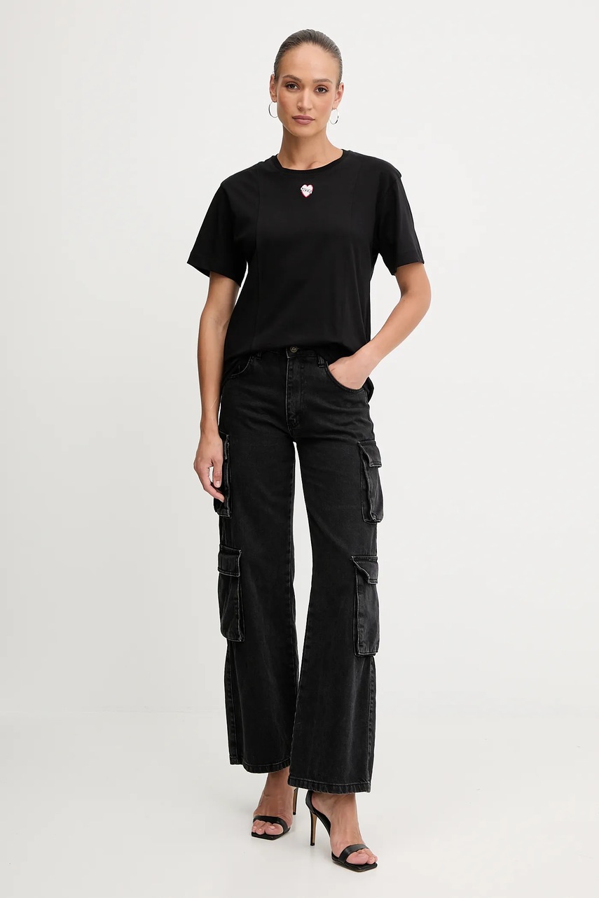 Хлопковая футболка Pinko цвет чёрный 105665 A2IB