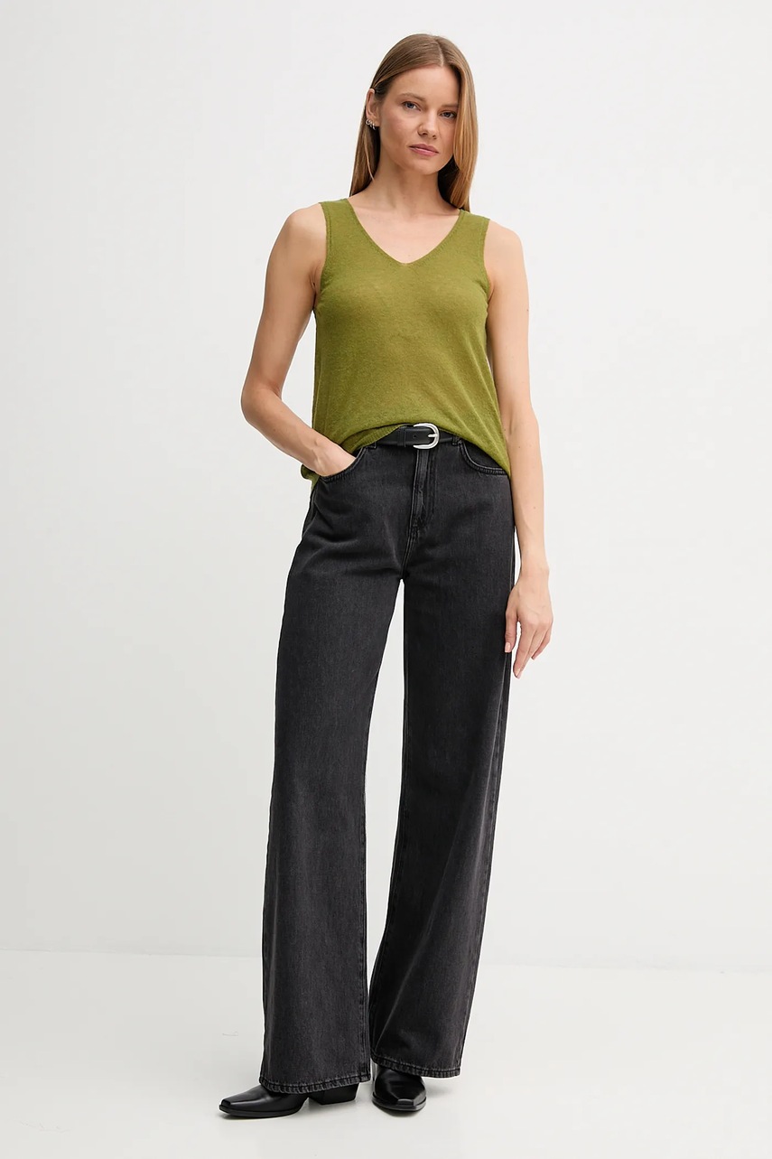 Топ с шерстью United Colors of Benetton цвет зелёный 109PDH01F