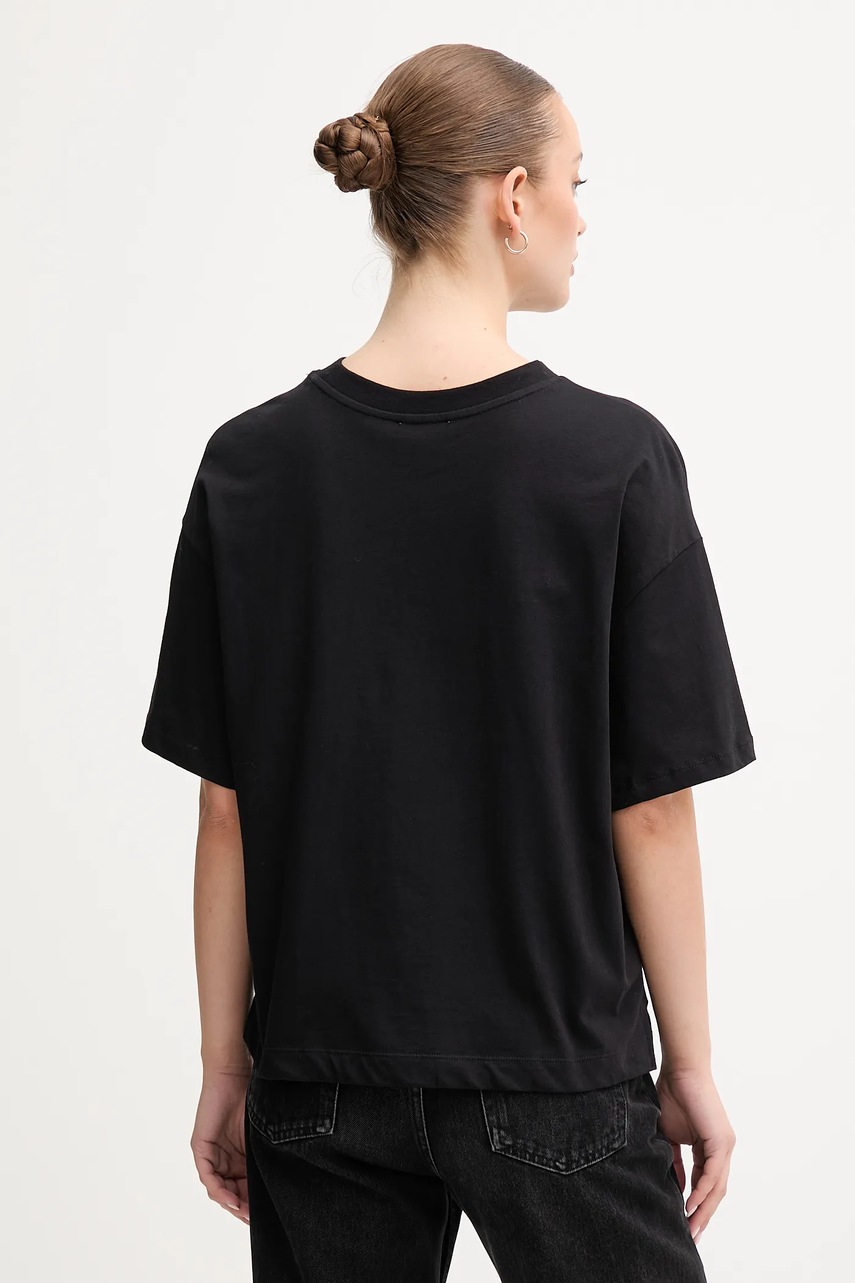 Хлопковая футболка United Colors of Benetton цвет чёрный 35P5D10AR