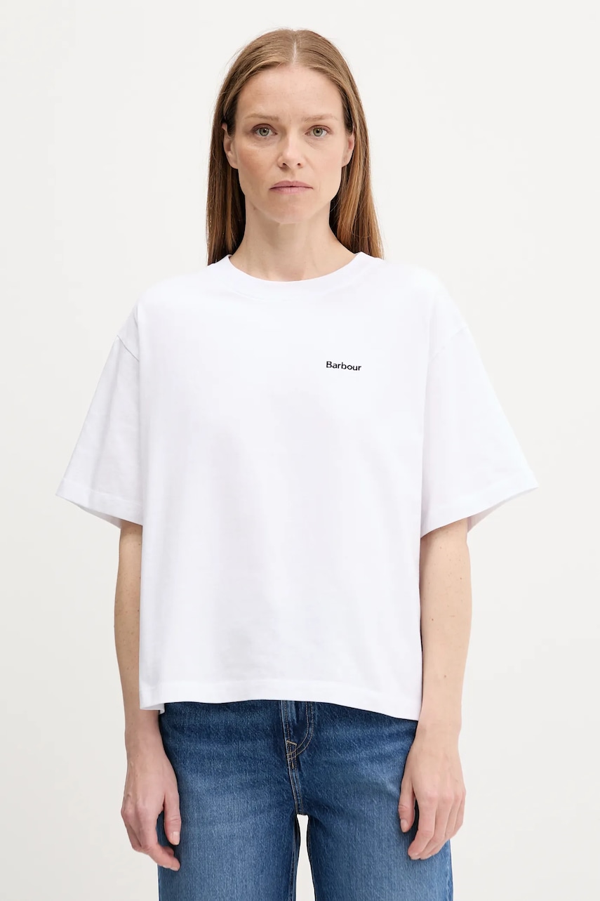 Barbour tricou din bumbac JEMA culoarea alb, LML0883