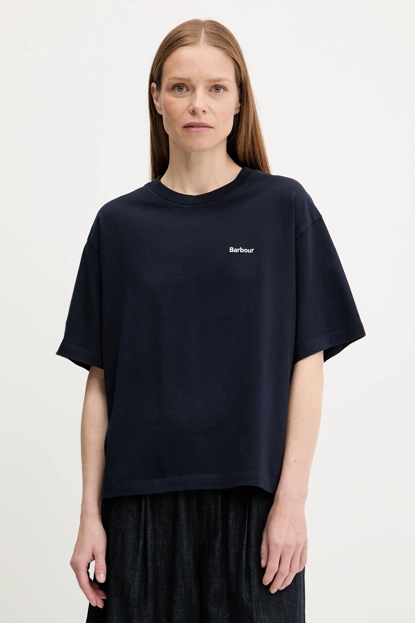 Barbour tricou din bumbac JEMA culoarea bleumarin, LML0883