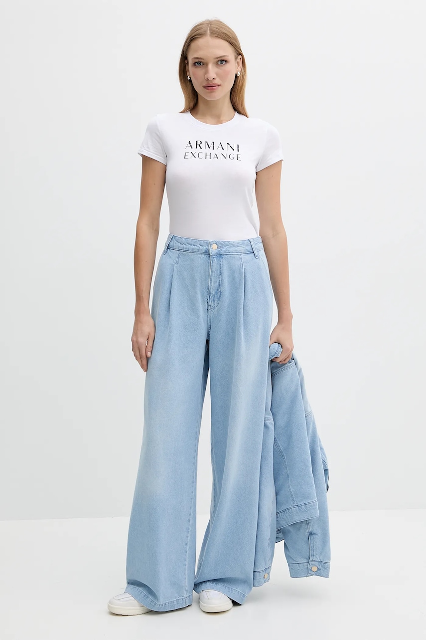 Хлопковая футболка Armani Exchange цвет белый XW001357 AF10356 Хлопковая футболка Armani Exchange цвет белый XW001357 AF10356