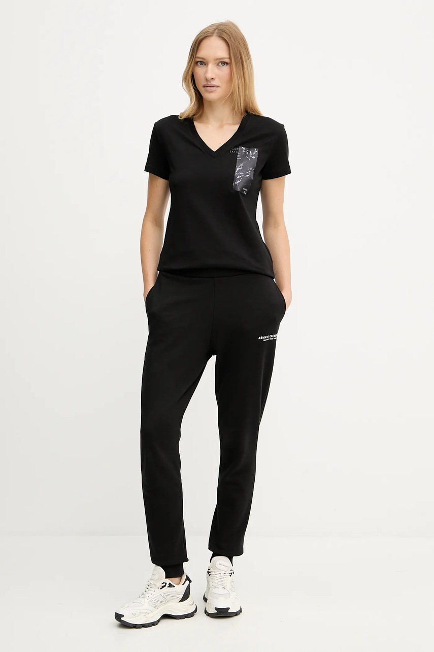 Хлопковая футболка Armani Exchange цвет чёрный XW001358 AF10356