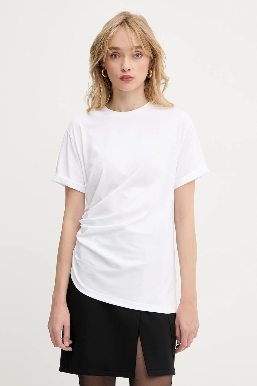 Victoria Beckham tricou din bumbac culoarea alb, 1325JTS006496A